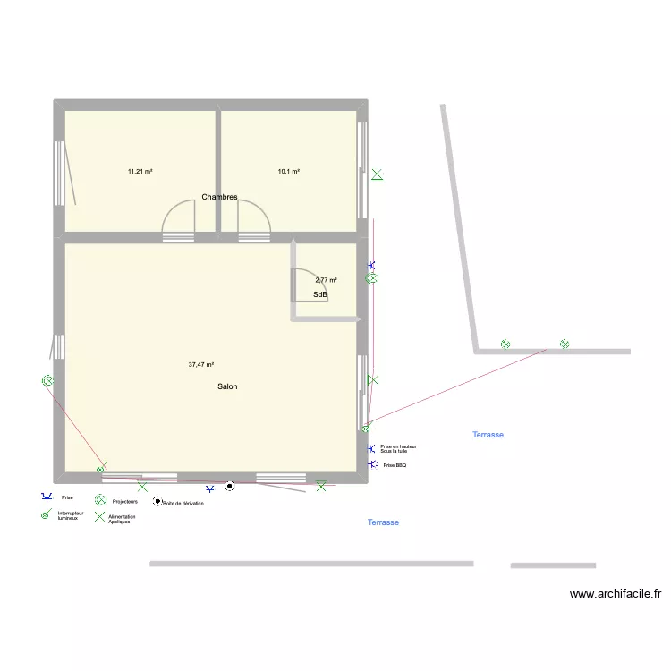 Electricit&eacute; Ext&eacute;rieure. Plan de 
