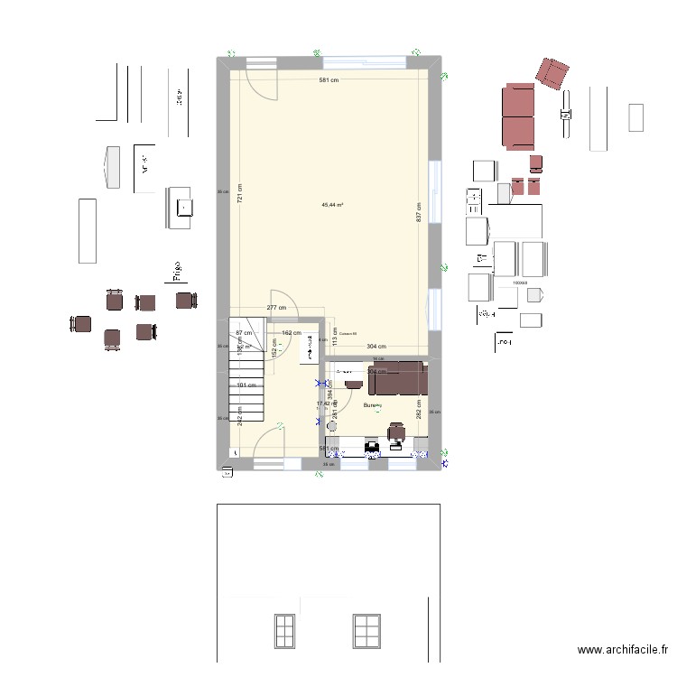 Vierge. Plan de 19 pièces et 165 m2