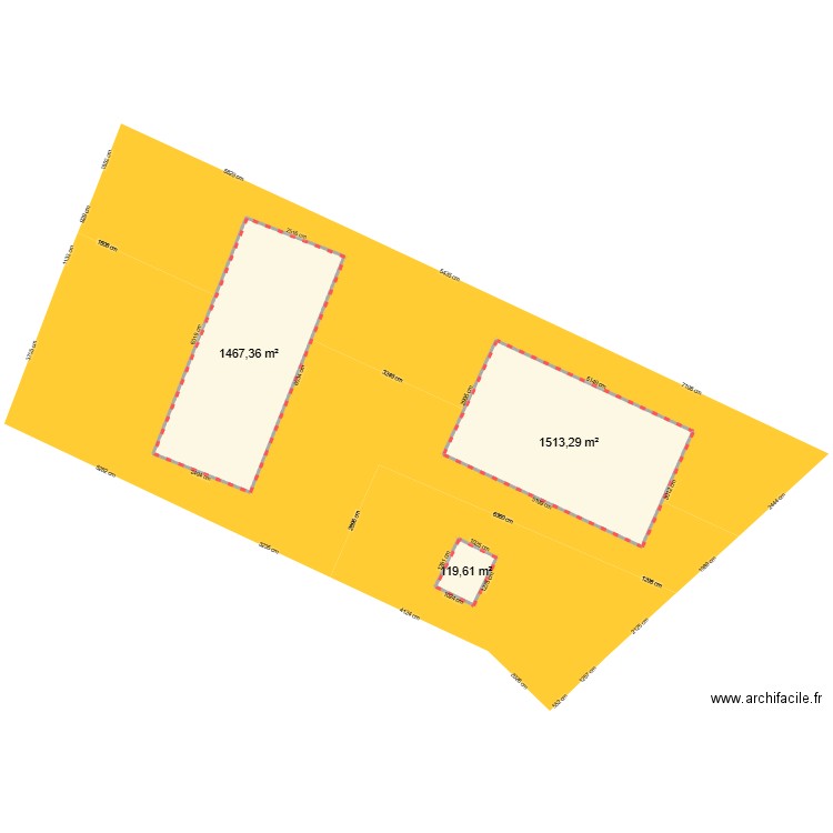 vsloc. Plan de 3 pièces et 3100 m2