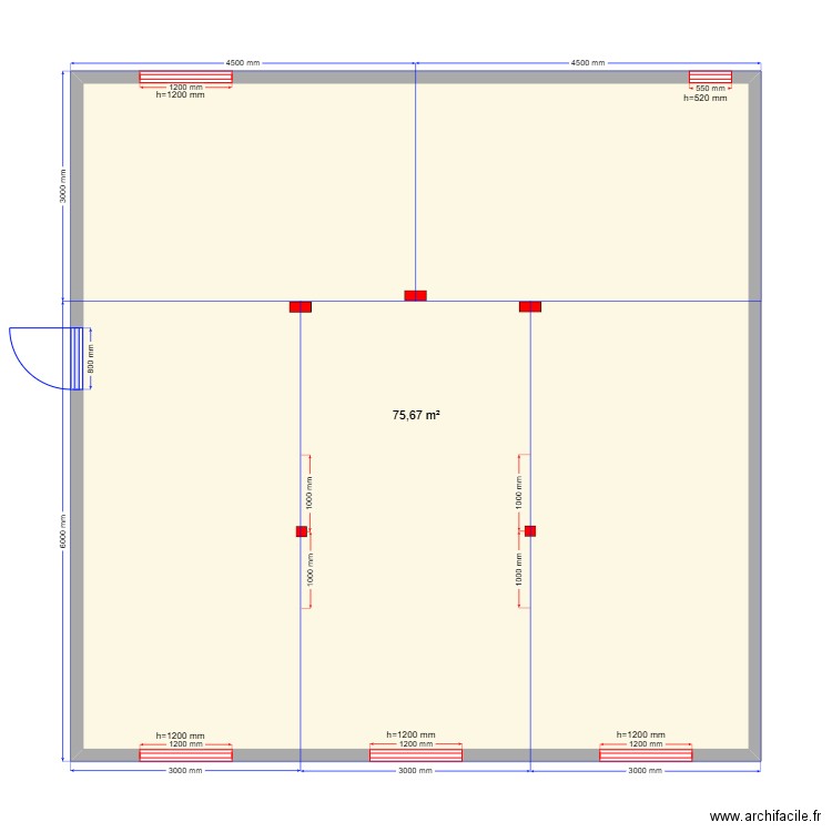 Гальнево 2эт. Plan de 1 pièce et 76 m2