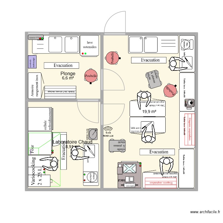 Faulquemont V8. Plan de 3 pièces et 35 m2
