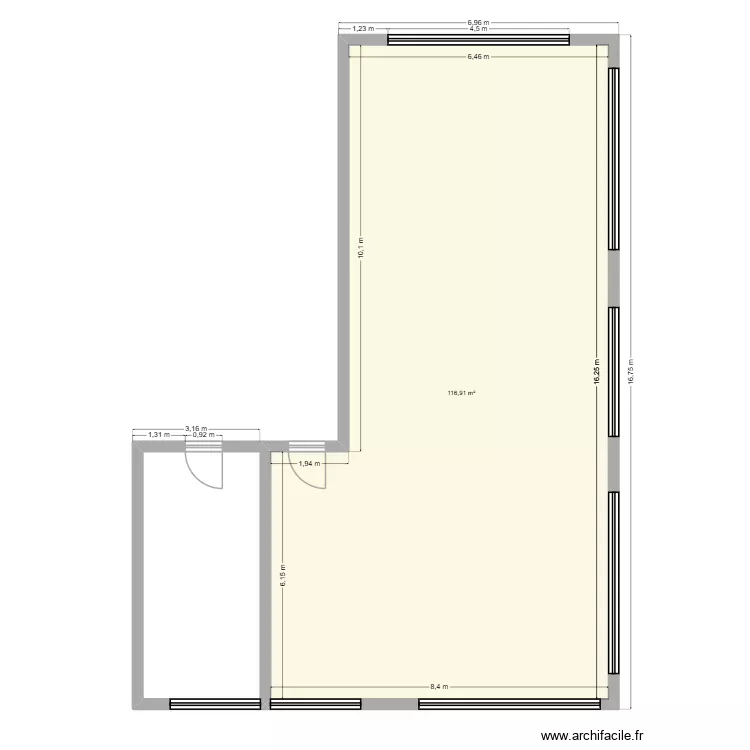 PLAN VELIZY AVEC FENETRE. Plan de 1  et 117 m²