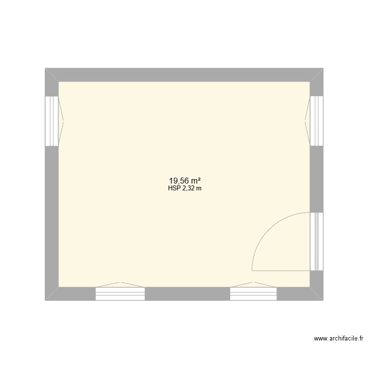 Chambre d'amis. Plan de 1 pièce et 20 m2