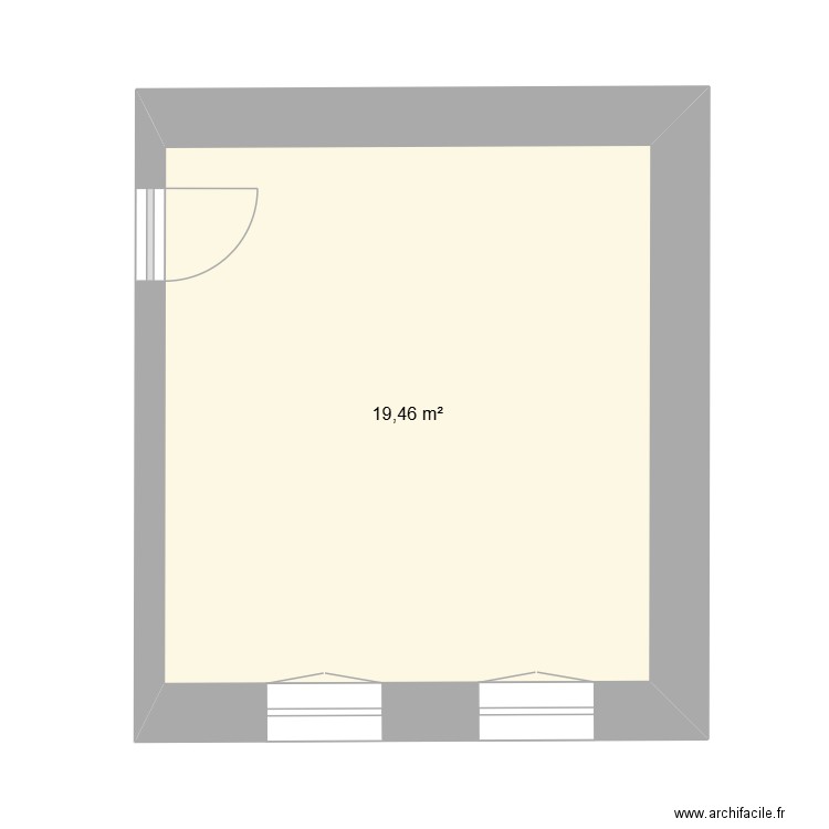 Chambre. Plan de 1 pièce et 19 m2