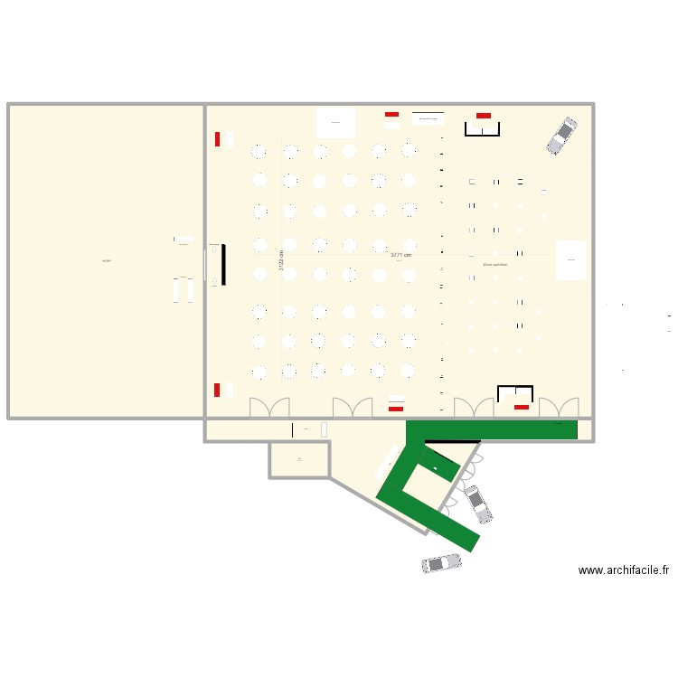 GALA 2024 - HALL 2000m². Plan de 4 pièces et 3275 m2