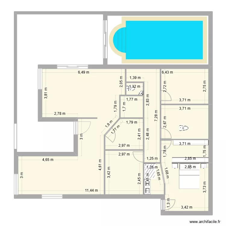 test1. Plan de 6  et 152 m²