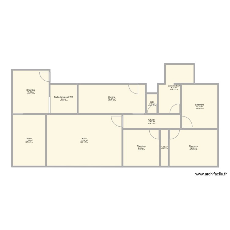 Maison actuelle. Plan de 12 pièces et 120 m2