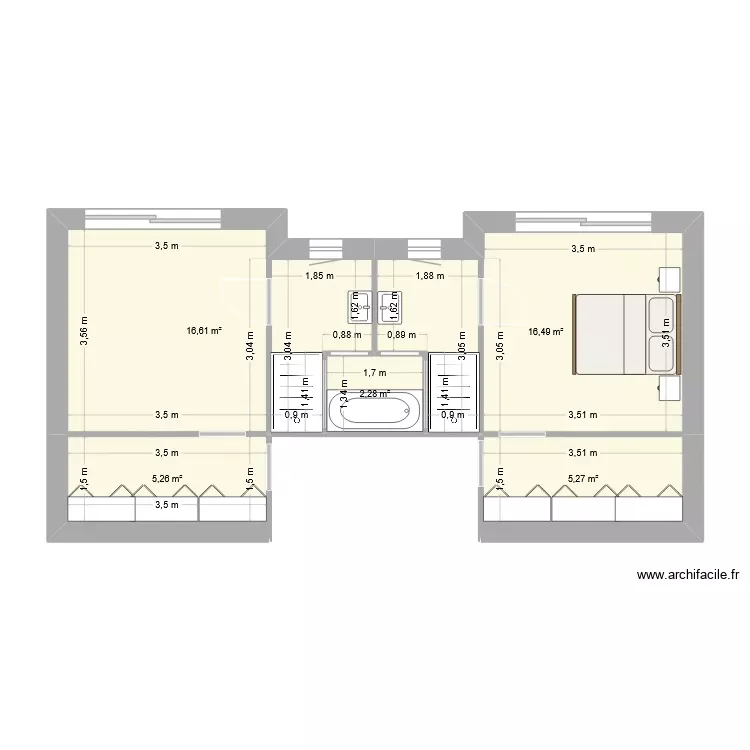 ilots2. Plan de 5 Pièces et 46 m² ilots2. Plan de 5 Pièces et 46 m²
