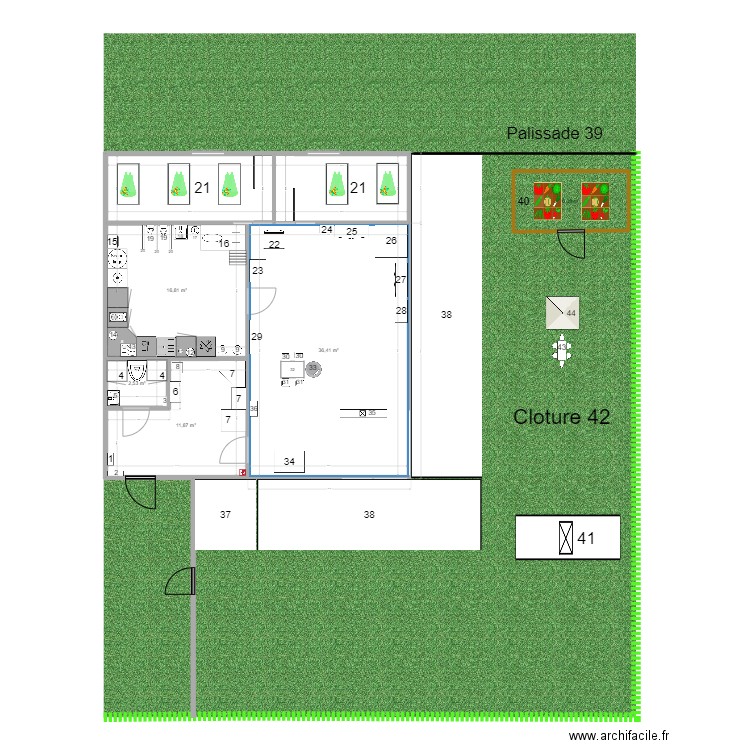 milieux d'accuille02-1cote. Plan de 7 pièces et 92 m2