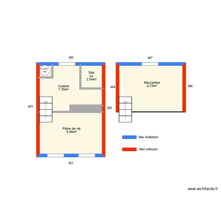 Gaillard l\'ile d\'yeu appt 1 mesurage. Plan de 0 pièce et 0 m2