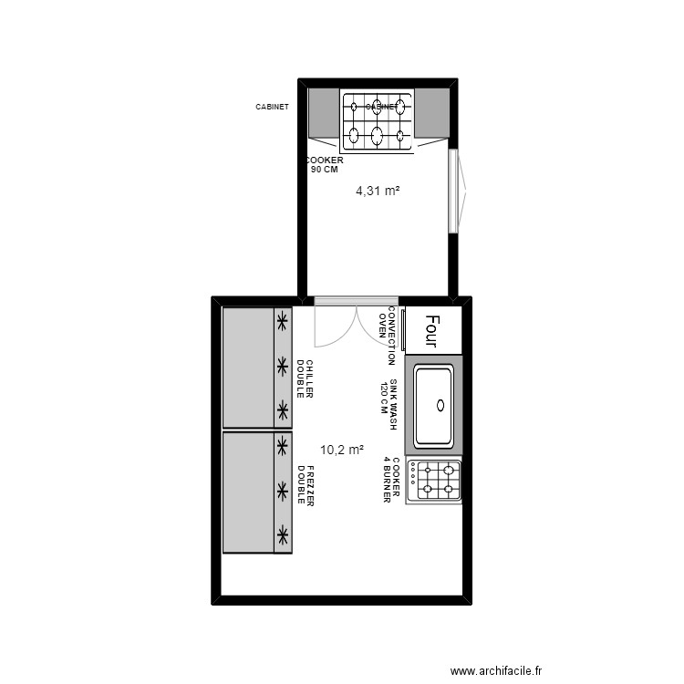 alkhod. Plan de 2 pièces et 15 m2