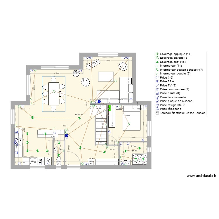 N plan rez chaussee . Plan de 0 pièce et 0 m2