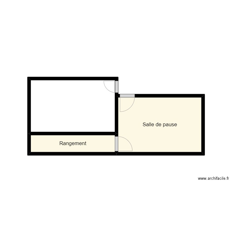 Vestiaire. Plan de 2 pièces et 7 m2