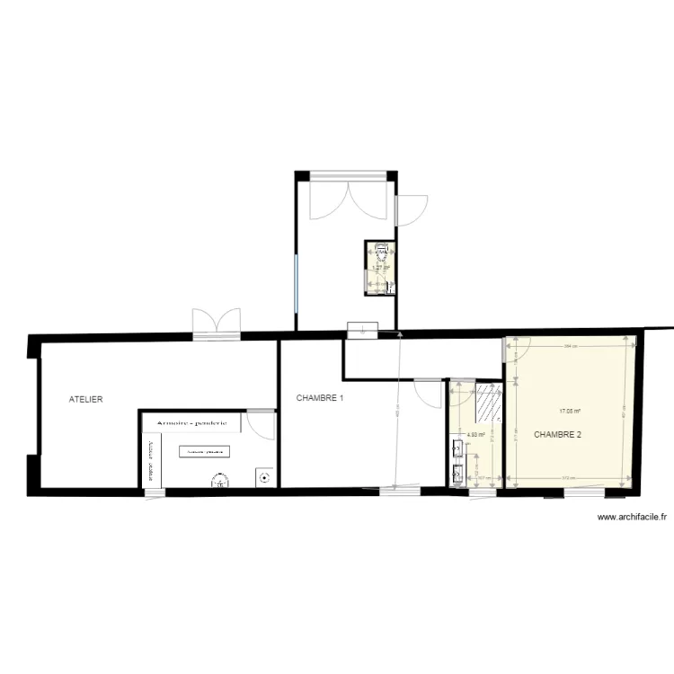 Am&eacute;nagement Grange 2 Montoison 12. Plan de 