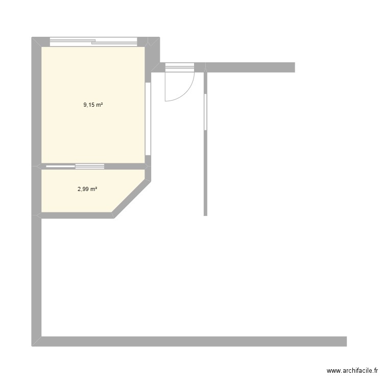 maison garage. Plan de 2 pièces et 12 m2