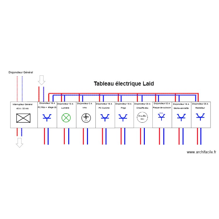 Schéma électrique Laid. Plan de 0 pièce et 0 m2