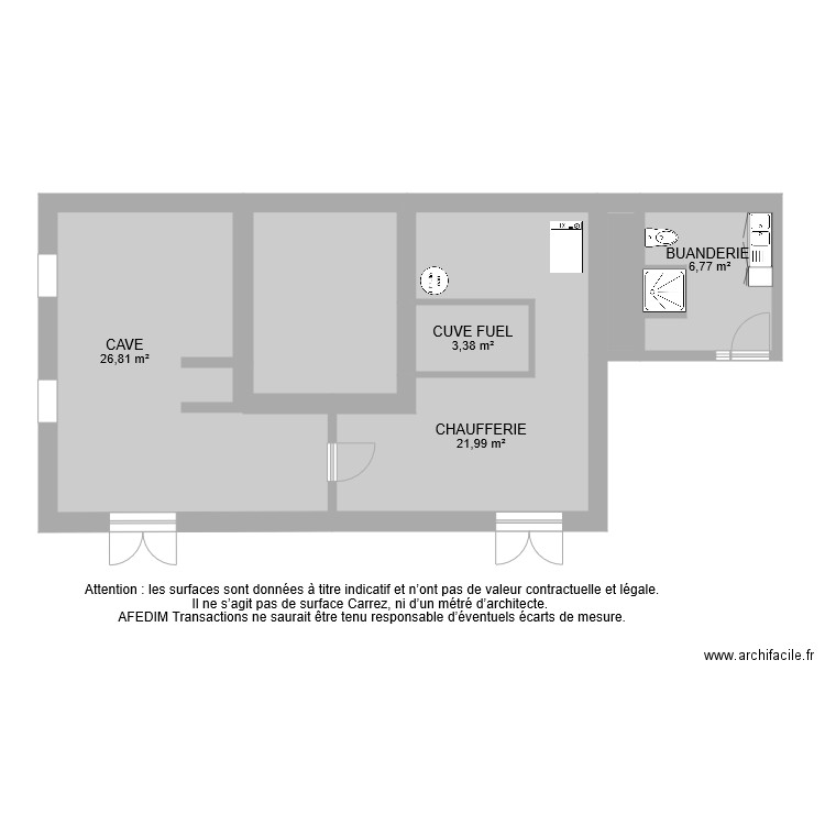 BI 8183 SOUS SOL. Plan de 7 pièces et 73 m2