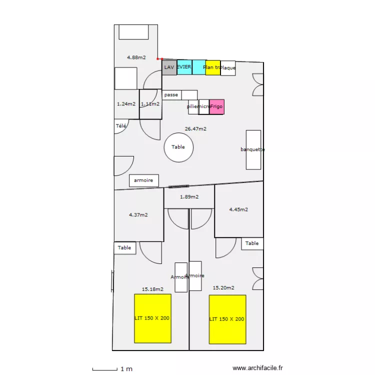 GITE MEUBLE. Plan de 