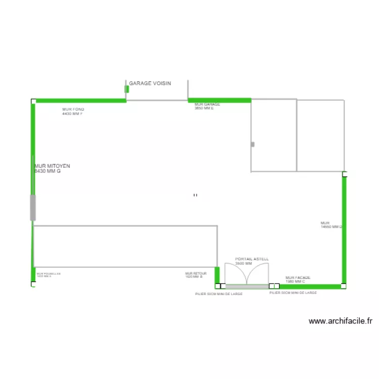 MUR ENTOURAGE. Plan de MUR ENTOURAGE. Plan de