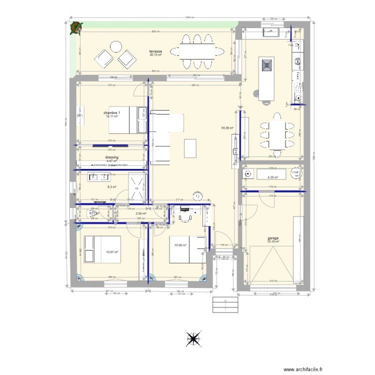 maison cabriere plein pied 2. Plan de 0 pièce et 0 m2