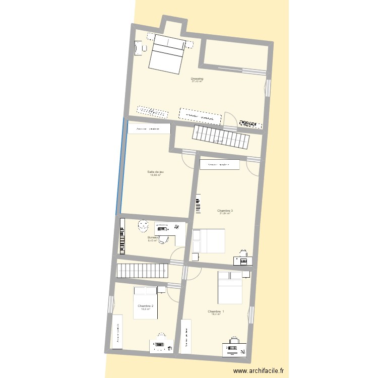 Projet perso Simandre projet intermédiaire. Plan de 12 pièces et 268 m2