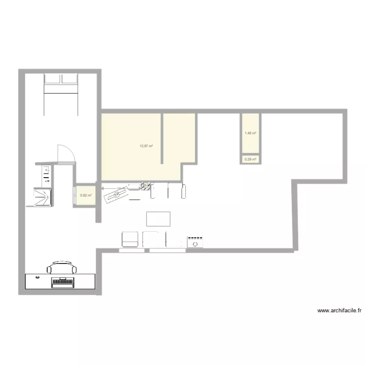 am&eacute;nagement salon. Plan de 