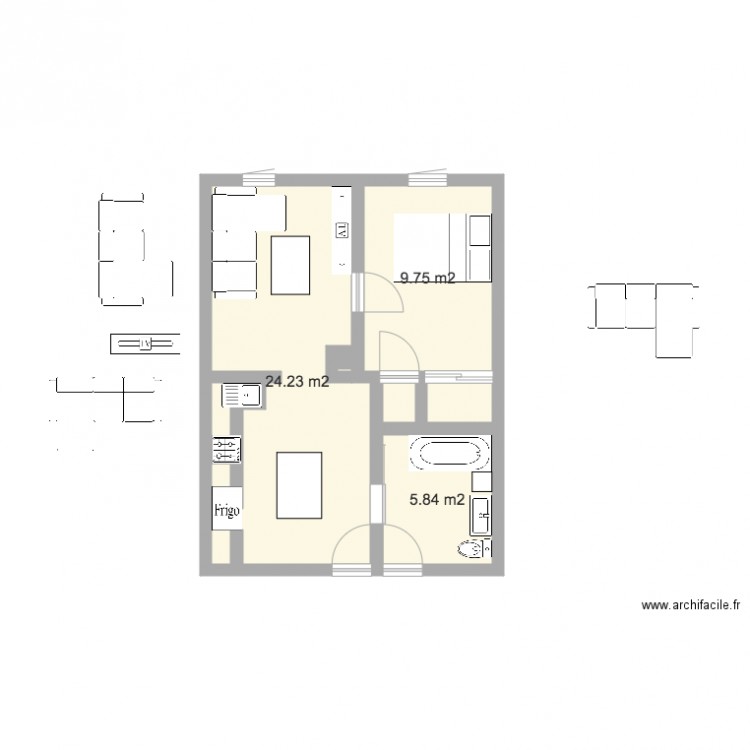 plan meublé. Plan de 0 pièce et 0 m2