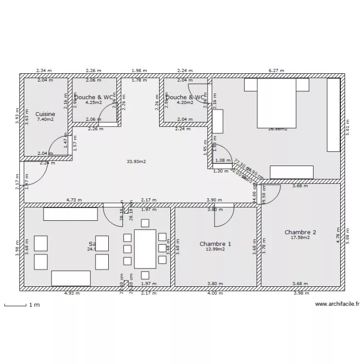 MAISON A DORALEH. Plan de 