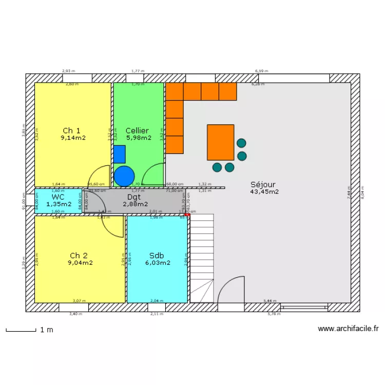 BERGUE Rdc 11.29*8.04. Plan de 