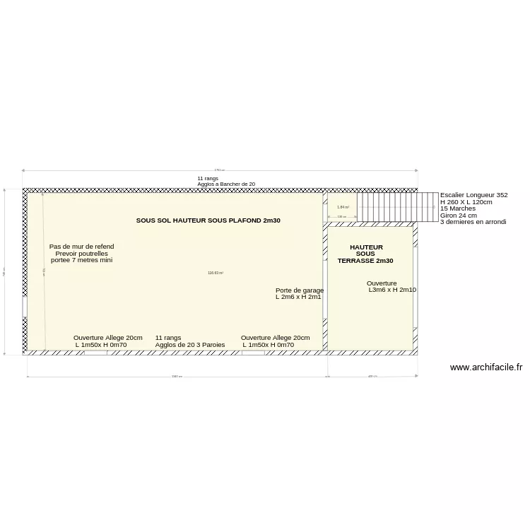 Implantation 1er rang C1. Plan de 