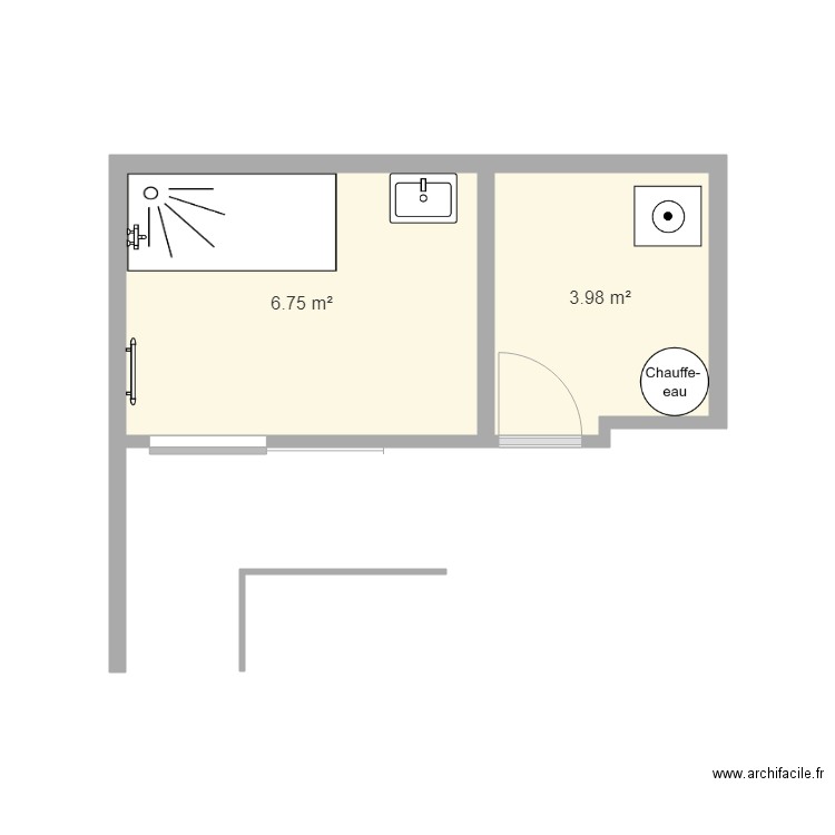 Salle de bain Ethan plan projeté. Plan de 0 pièce et 0 m2