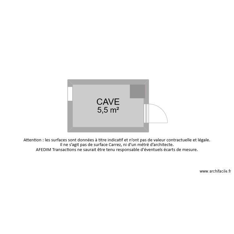 BI9372 CAVE. Plan de 1 pièce et 6 m2