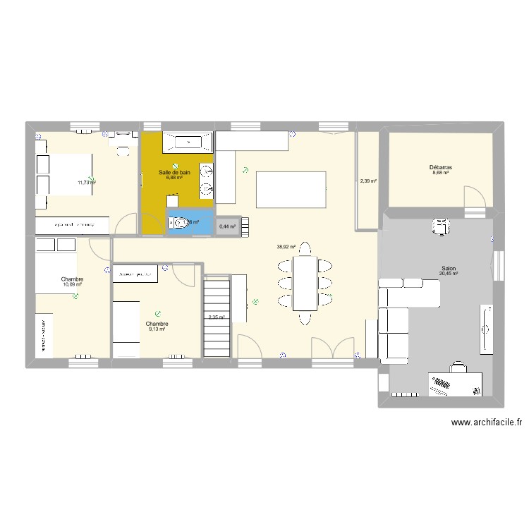 MAISON APRES meublé. Plan de 11 pièces et 112 m2