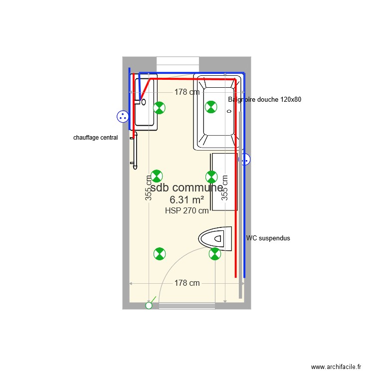 sdb commune v2. Plan de 0 pièce et 0 m2