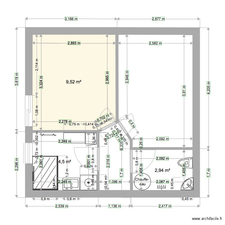 sdb 3. Plan de 0 pièce et 0 m2