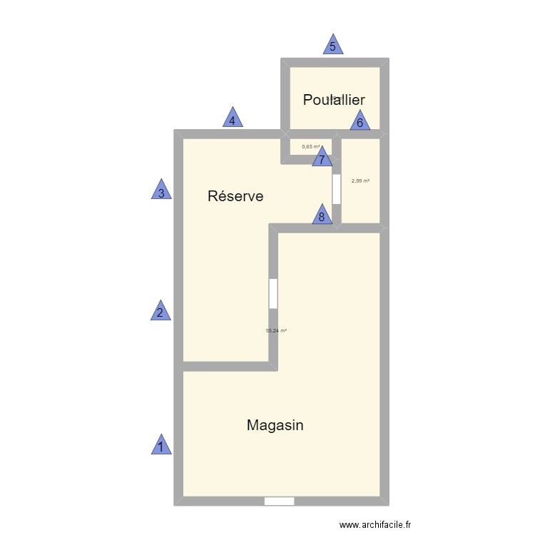 Christ Flowers. Plan de 4 pièces et 64 m2