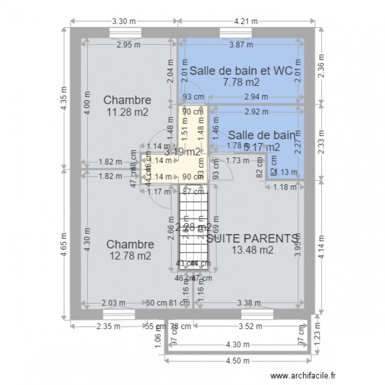 CHAILLY ETAGE 7m50X9m. Plan de 0 pièce et 0 m2