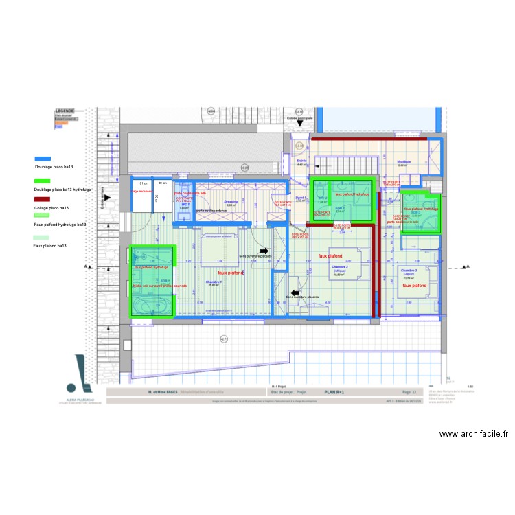 Plan Fages R+1. Plan de 3 pièces et 3 m2