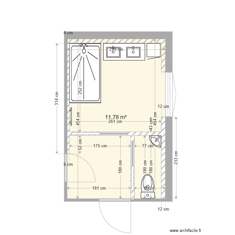 Plan 1 SDB Jerome. Plan de 0 pièce et 0 m2