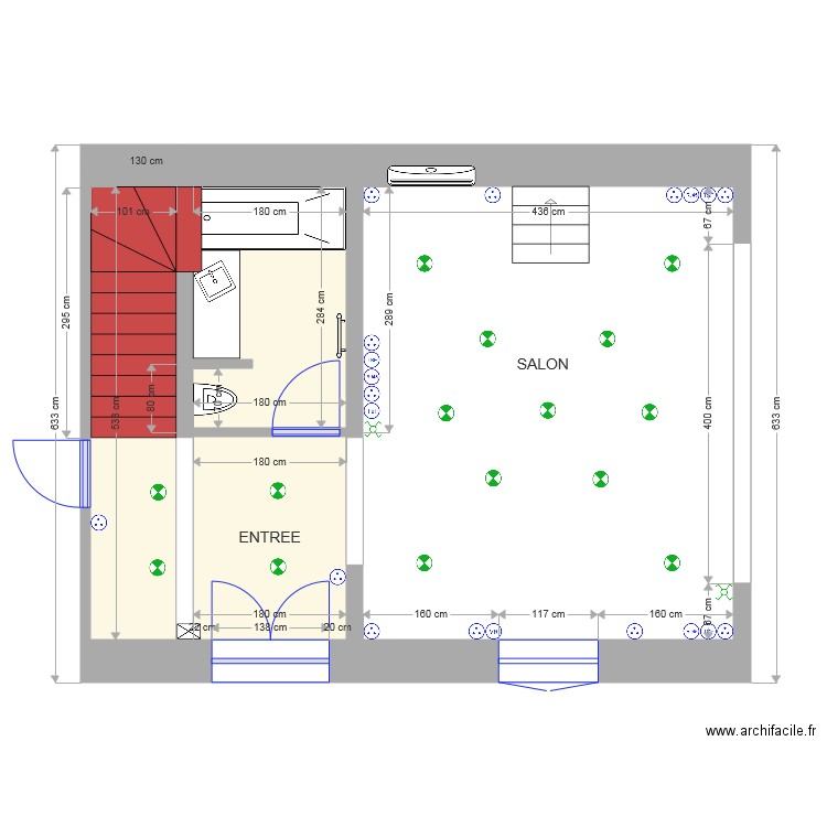 SALON ET ENTREE. Plan de 0 pièce et 0 m2