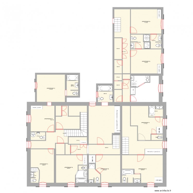 PLAN TOTAL ETAGE DU 128. Plan de 0 pièce et 0 m2