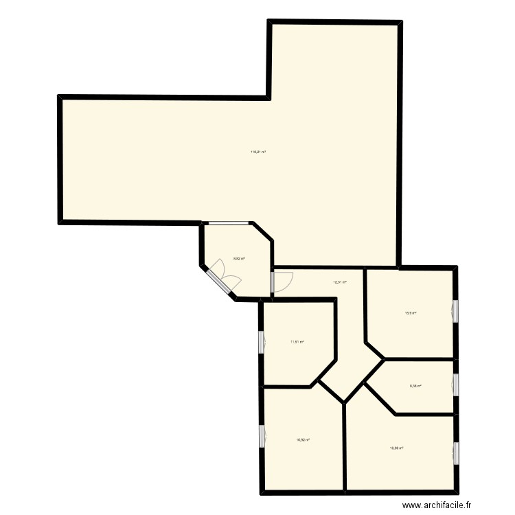 vigne. Plan de 8 pièces et 203 m2