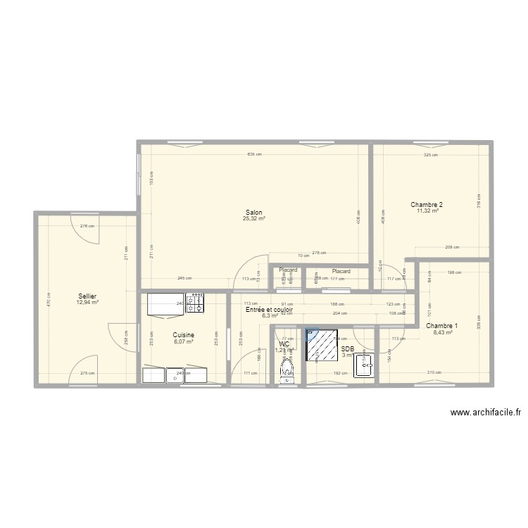 MAISON ARTHUR - EXISTANT . Plan de 8 pièces et 75 m2