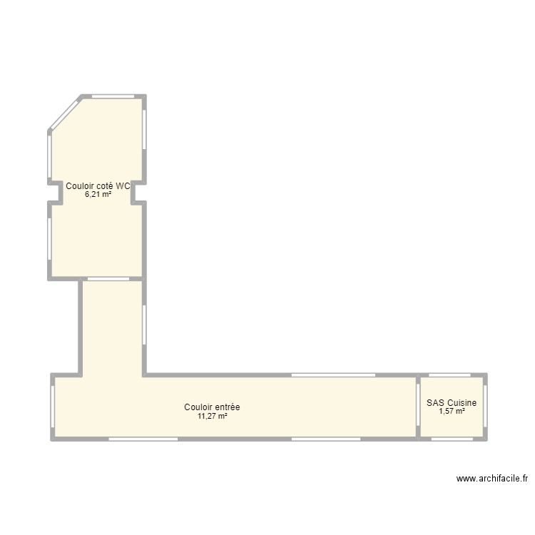 thiers. Plan de 3 pièces et 19 m2