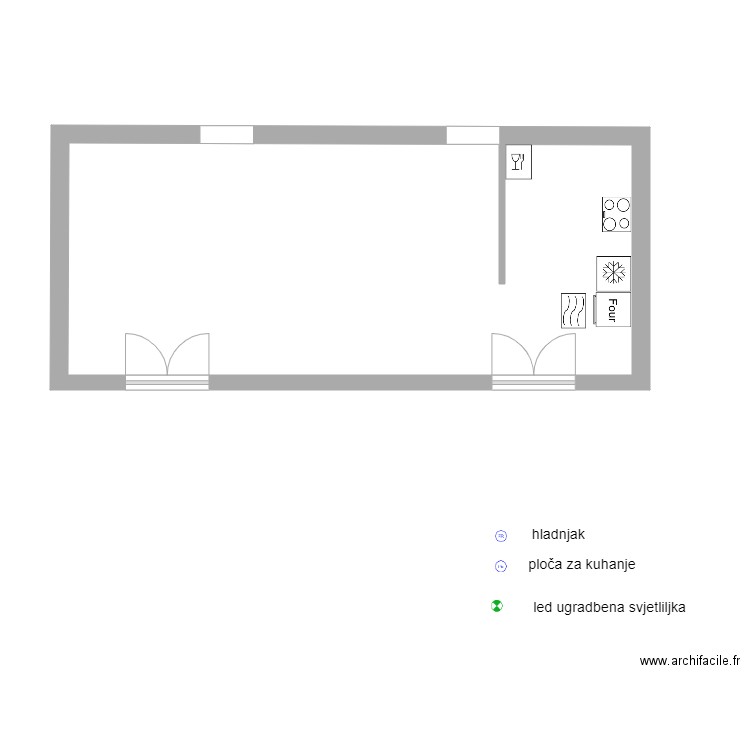 Jug-Istok-k-1. Plan de 1 pièce et 37 m2