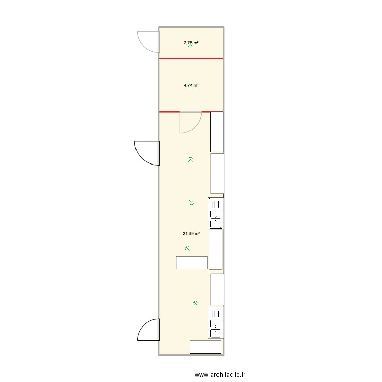 TRESOR DE LA MER. Plan de 3 pièces et 29 m2