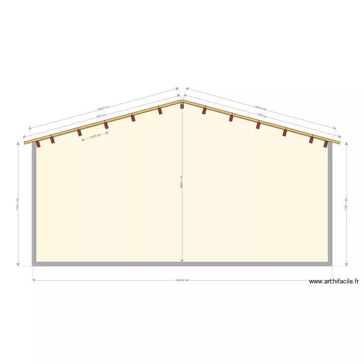 coupe atelier. Plan de 