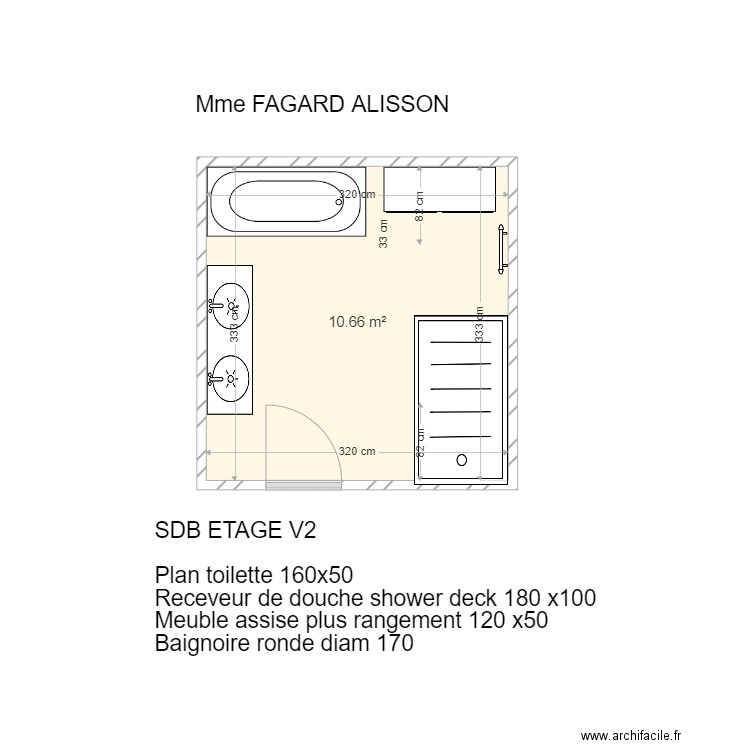 FAGARD ALISSON SDB ETAGE V2. Plan de 0 pièce et 0 m2