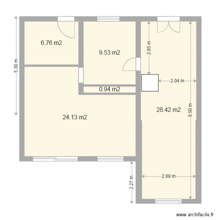 Plan initial sans garage. Plan de 0 pièce et 0 m2