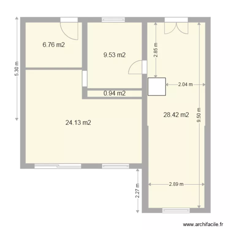 Plan initial sans garage. Plan de 